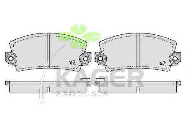 Комплект тормозных колодок, дисковый тормоз KAGER 20140