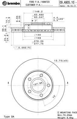 Тормозной диск BRECO BS 8871