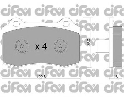 Комплект тормозных колодок, дисковый тормоз CIFAM 822-251-5
