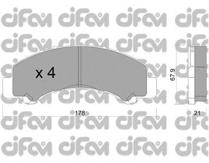 Комплект тормозных колодок, дисковый тормоз CIFAM 822-922-0