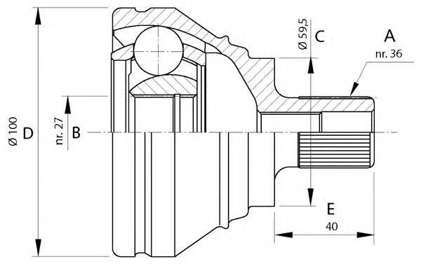 Шарнирный комплект, приводной вал OPEN PARTS CVJ5699.10