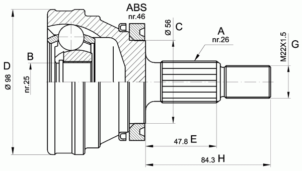 Шарнирный комплект, приводной вал OPEN PARTS CVJ5169.10