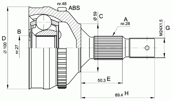 Шарнирный комплект, приводной вал OPEN PARTS CVJ5180.10