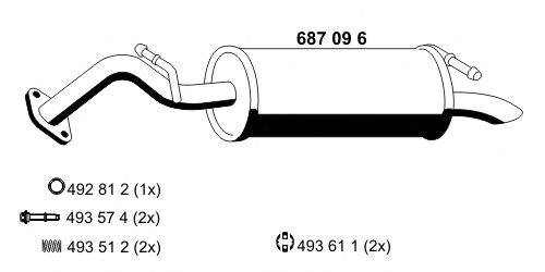 Глушитель выхлопных газов конечный ERNST 687096