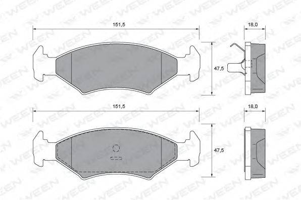 Комплект тормозных колодок, дисковый тормоз WEEN 151-2065