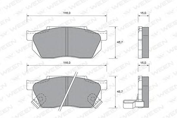 Комплект тормозных колодок, дисковый тормоз WEEN 20959
