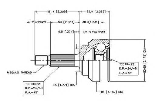 Шарнирный комплект, приводной вал VEMA 18219