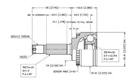 Шарнирный комплект, приводной вал VEMA 18590