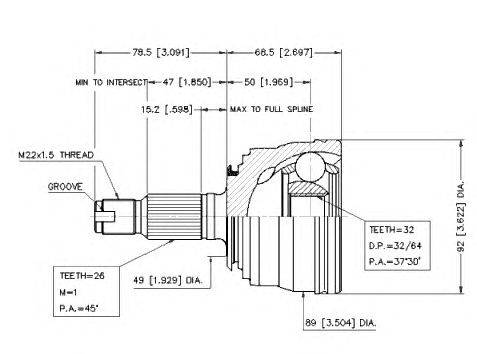 Шарнирный комплект, приводной вал VEMA 18713