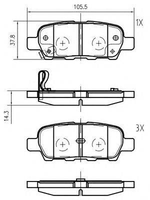 Комплект тормозных колодок, дисковый тормоз NISSAN 440608H385