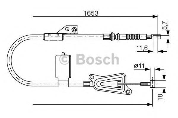 Трос, стояночная тормозная система BOSCH 1 987 477 915