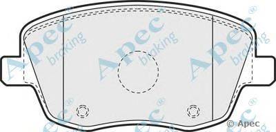 Комплект тормозных колодок, дисковый тормоз APEC braking PAD1178