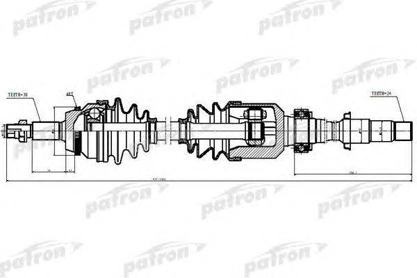 Приводной вал PATRON 806272