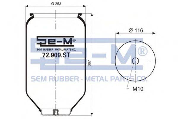 Кожух пневматической рессоры SEM LASTIK 72.909.ST