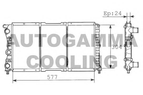 Радиатор, охлаждение двигателя AUTOGAMMA 100293