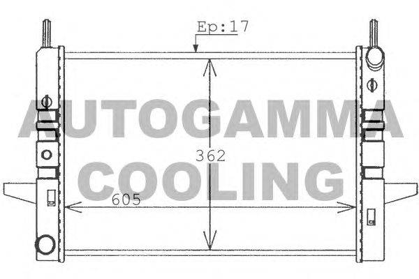 Радиатор, охлаждение двигателя AUTOGAMMA 100386