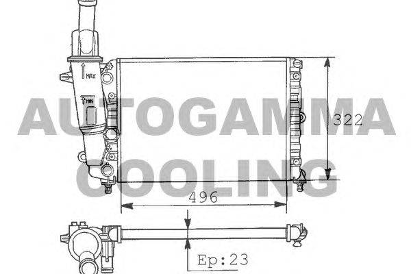 Радиатор, охлаждение двигателя AUTOGAMMA 100459