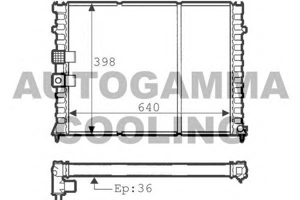 Радиатор, охлаждение двигателя AUTOGAMMA 100782