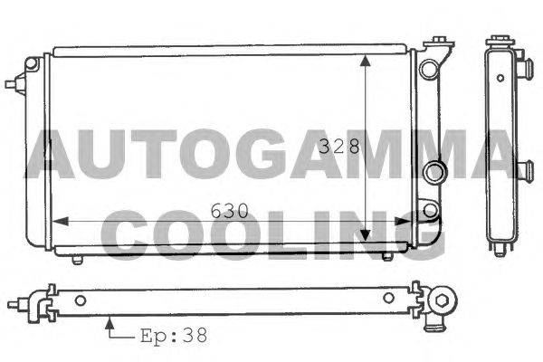 Радиатор, охлаждение двигателя AUTOGAMMA 100873