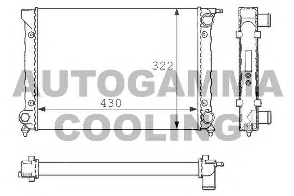 Радиатор, охлаждение двигателя AUTOGAMMA 101051
