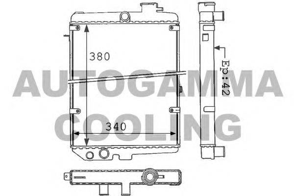 Радиатор, охлаждение двигателя AUTOGAMMA 101064