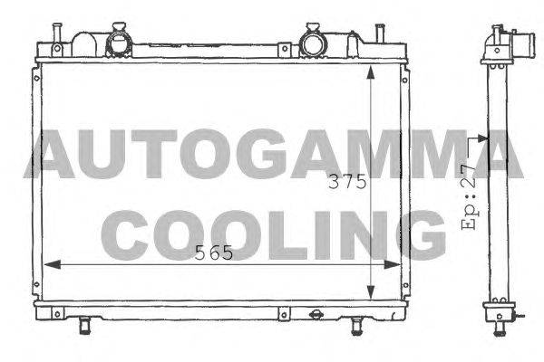 Радиатор, охлаждение двигателя AUTOGAMMA 101174