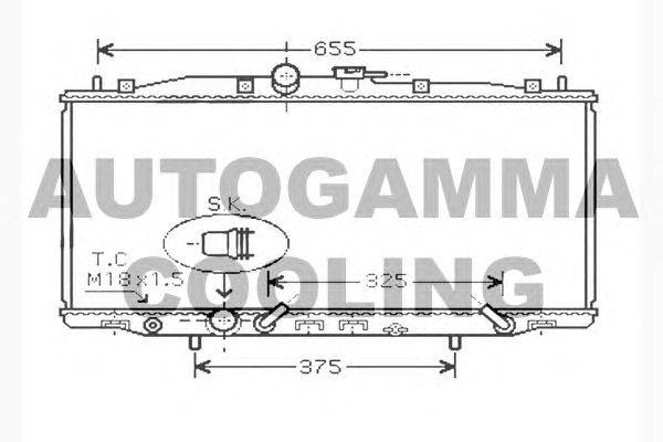 Радиатор, охлаждение двигателя AUTOGAMMA 104517