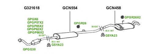 Система выпуска ОГ GT Exhaust 3634