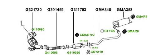 Система выпуска ОГ GT Exhaust 3842