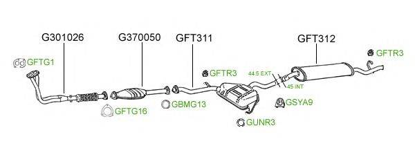 Система выпуска ОГ GT Exhaust 434