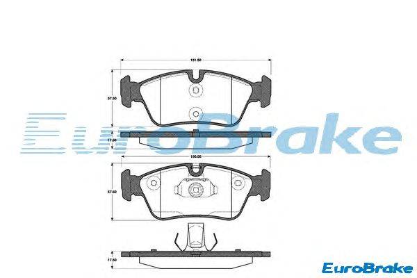 Комплект тормозных колодок, дисковый тормоз EUROBRAKE 5501221525