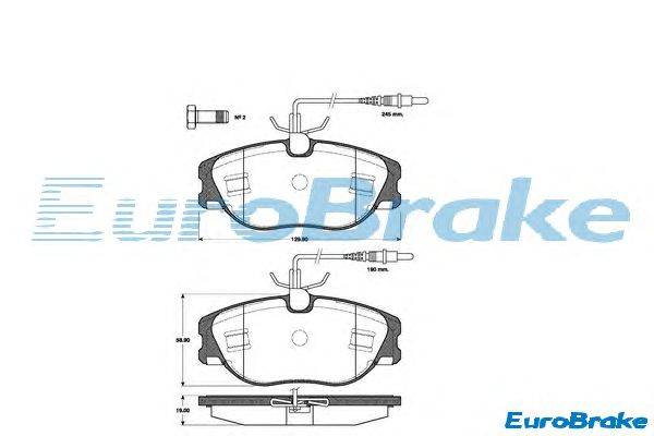 Комплект тормозных колодок, дисковый тормоз EUROBRAKE 5501221941