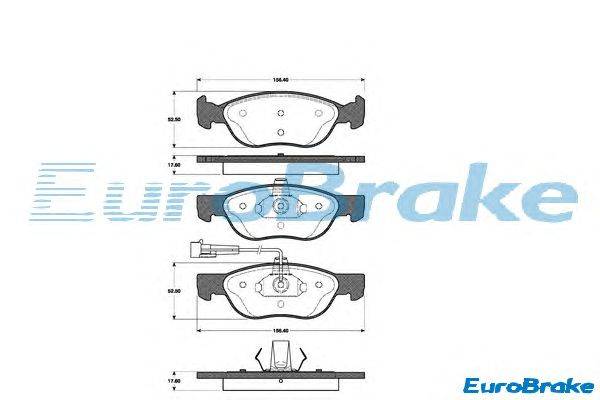 Комплект тормозных колодок, дисковый тормоз EUROBRAKE 5501222338