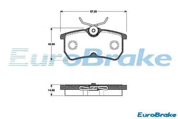 Комплект тормозных колодок, дисковый тормоз EUROBRAKE 5501222550