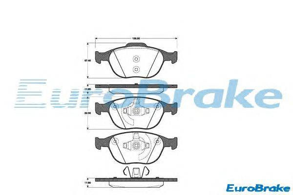Комплект тормозных колодок, дисковый тормоз EUROBRAKE 5501222560