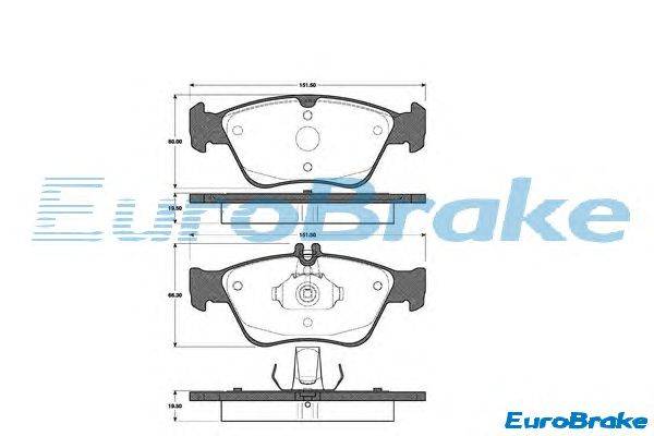 Комплект тормозных колодок, дисковый тормоз EUROBRAKE 5501223330