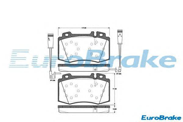 Комплект тормозных колодок, дисковый тормоз EUROBRAKE 5501223347