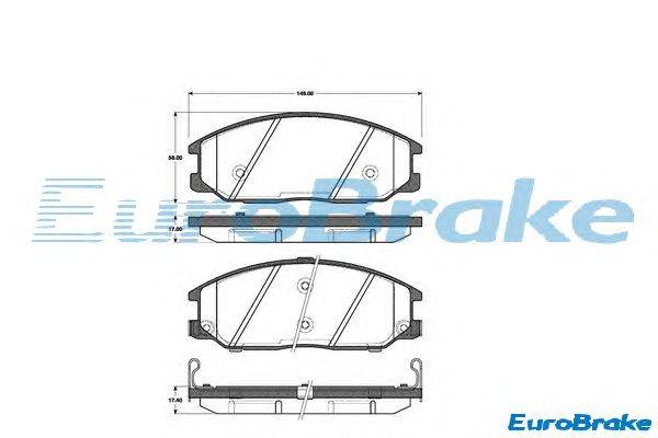 Комплект тормозных колодок, дисковый тормоз EUROBRAKE 5501223414