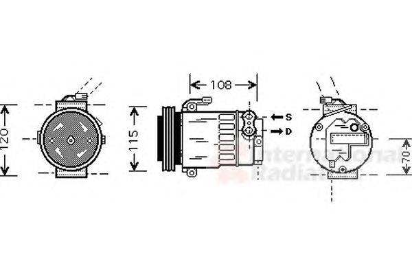 Компрессор, кондиционер VAN WEZEL 3700K312