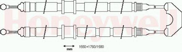 Трос, стояночная тормозная система BENDIX 433153