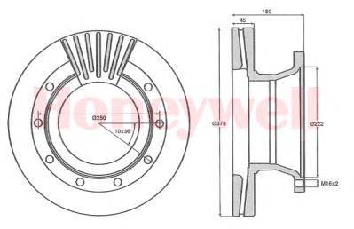Тормозной диск BENDIX 567957B