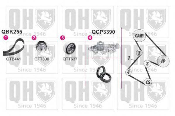 Водяной насос + комплект зубчатого ремня QUINTON HAZELL QBPK2550