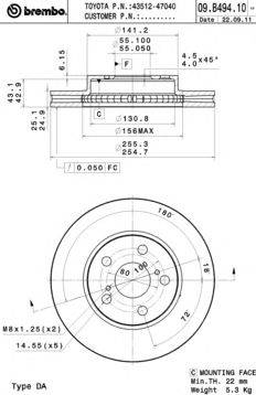 Тормозной диск BREMBO 09.B494.10
