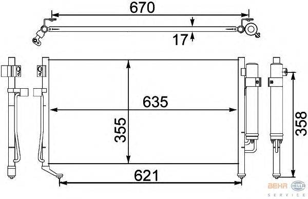 Конденсатор, кондиционер HELLA 8FC351304141