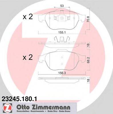 Комплект тормозных колодок, дисковый тормоз ZIMMERMANN 23245.180.1