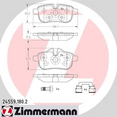 Комплект тормозных колодок, дисковый тормоз ZIMMERMANN 24559.180.2
