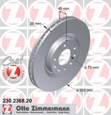 Тормозной диск ZIMMERMANN 230236820