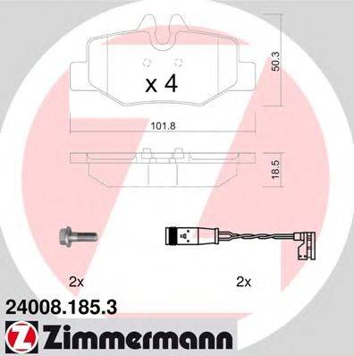 Комплект тормозных колодок, дисковый тормоз ZIMMERMANN 24008.185.3