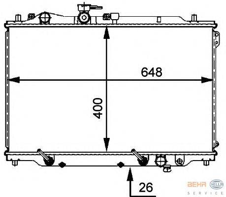 Радиатор, охлаждение двигателя HELLA 8MK 376 707-531