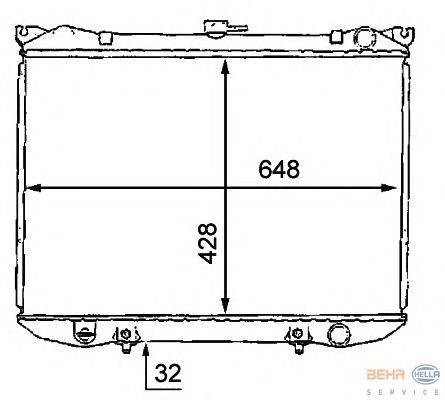 Радиатор, охлаждение двигателя HELLA 8MK 376 707-751